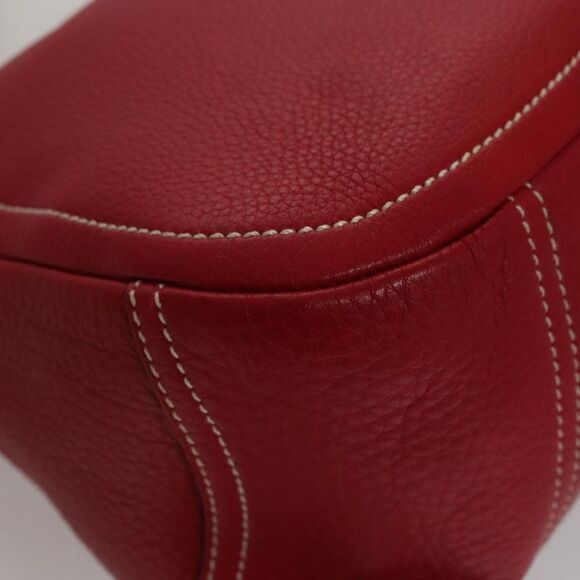 Prada Triangle Logo Red Leather Shoulder Bag (Pre-Owned) - Picture 7 of 16
